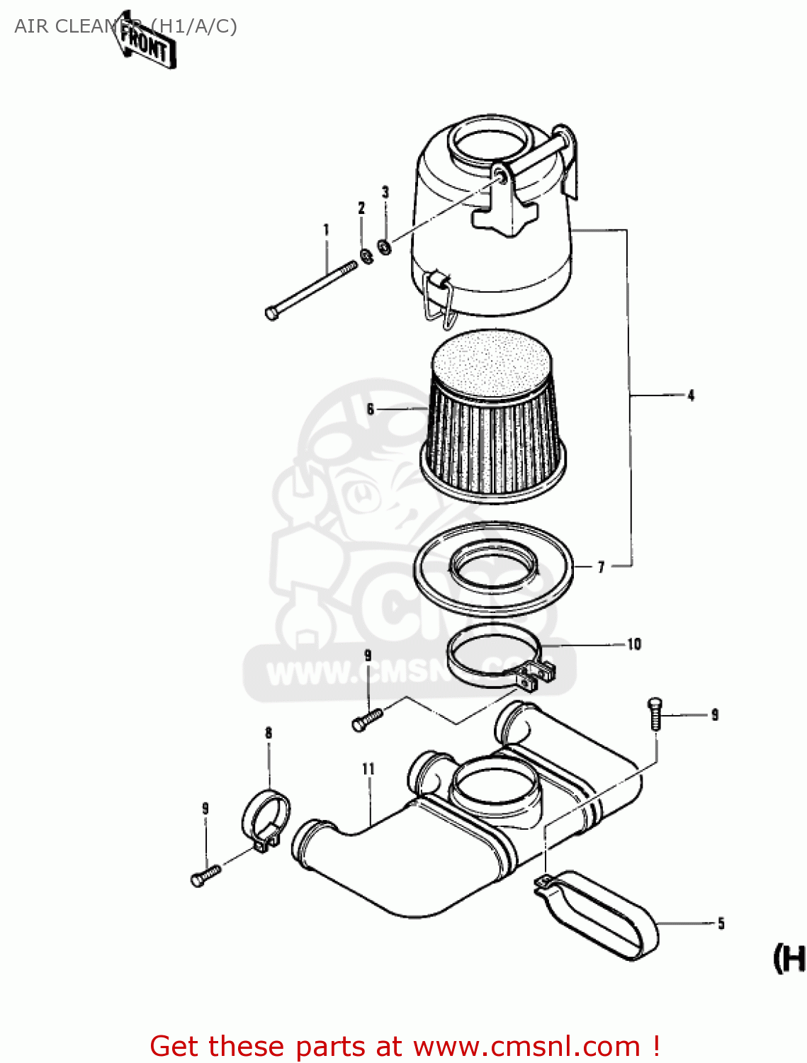 AIR CLEANER (H1/A/C) H1F 1975 CANADA