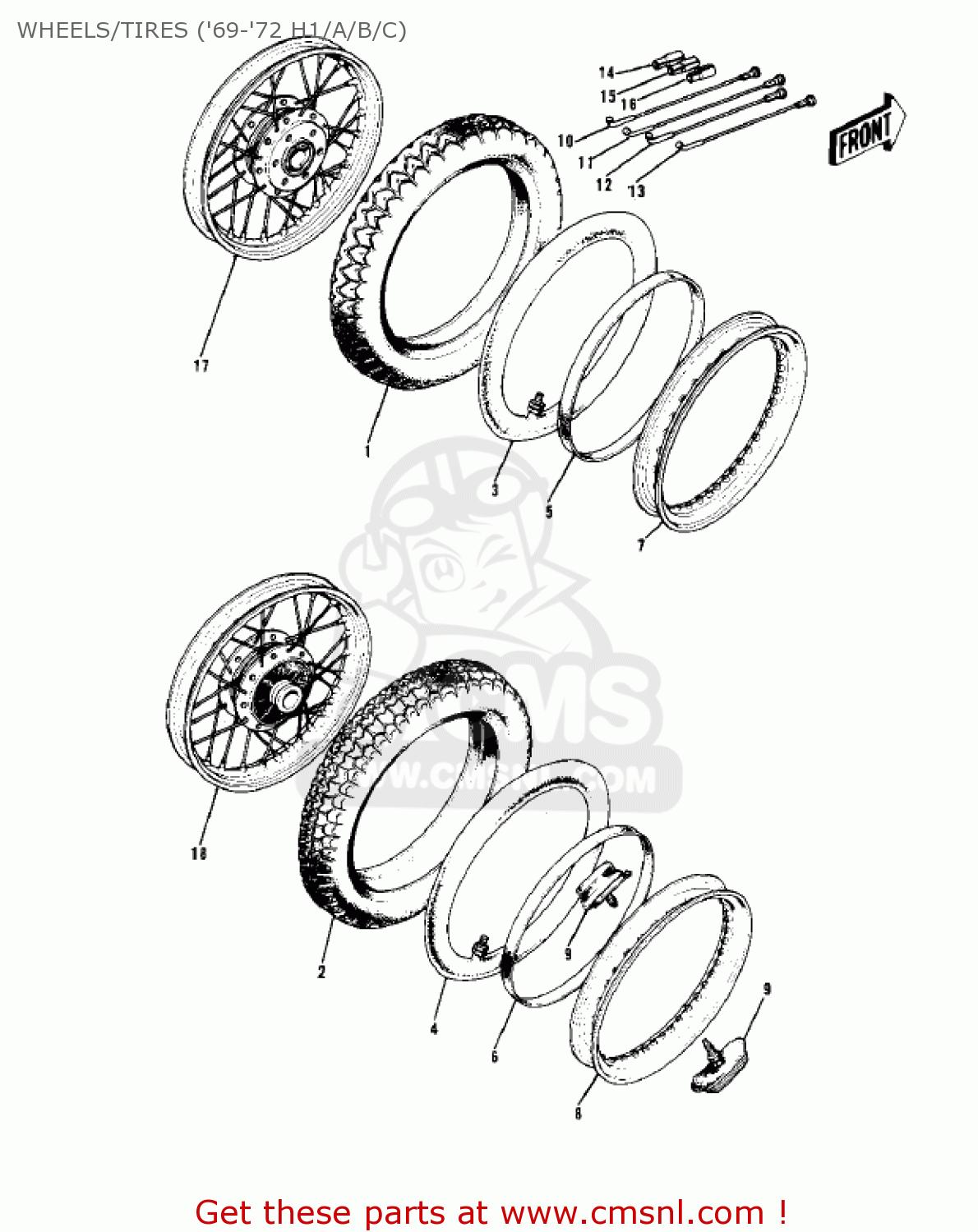 WHEELS/TIRES ('69-'72 H1/A/B/C) H1F 1975 CANADA
