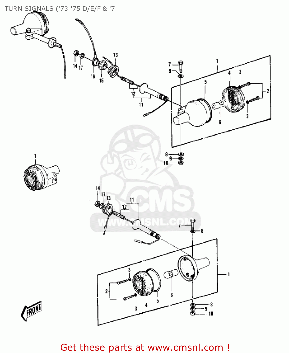 TURN SIGNALS ('73-'75 D/E/F & '7 H1F 1975 CANADA