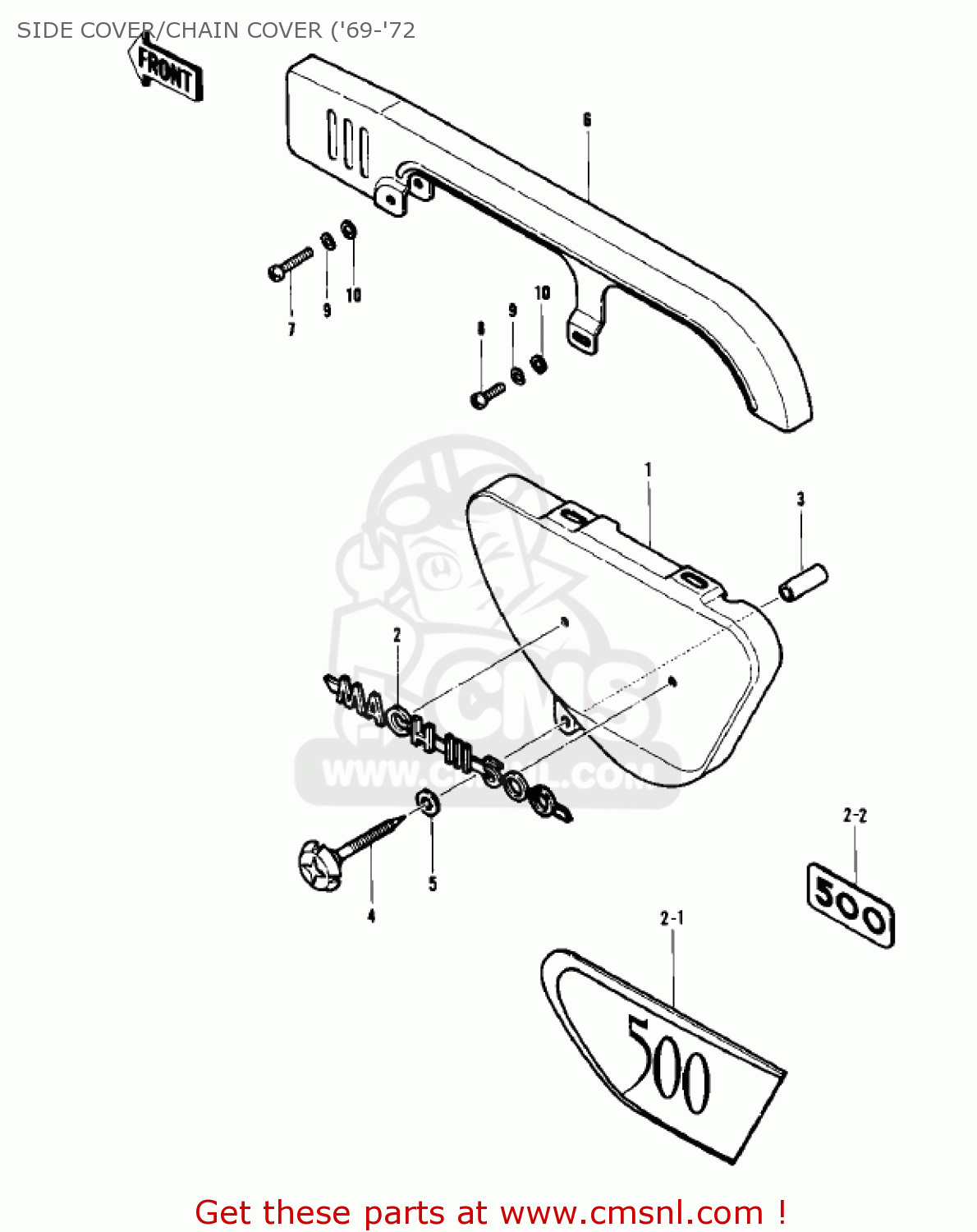 SIDE COVER/CHAIN COVER ('69-'72 H1F 1975 CANADA