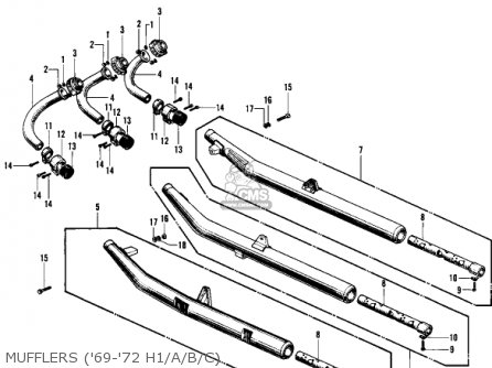 MUFFLERS ('69-'72 H1/A/B/C) - H1F 1975 CANADA