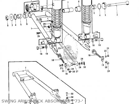 SWING ARM/SHOCK ABSORBERS ('73-' - H1F 1975 CANADA