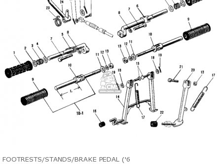 FOOTRESTS/STANDS/BRAKE PEDAL ('6 - H1F 1975 CANADA