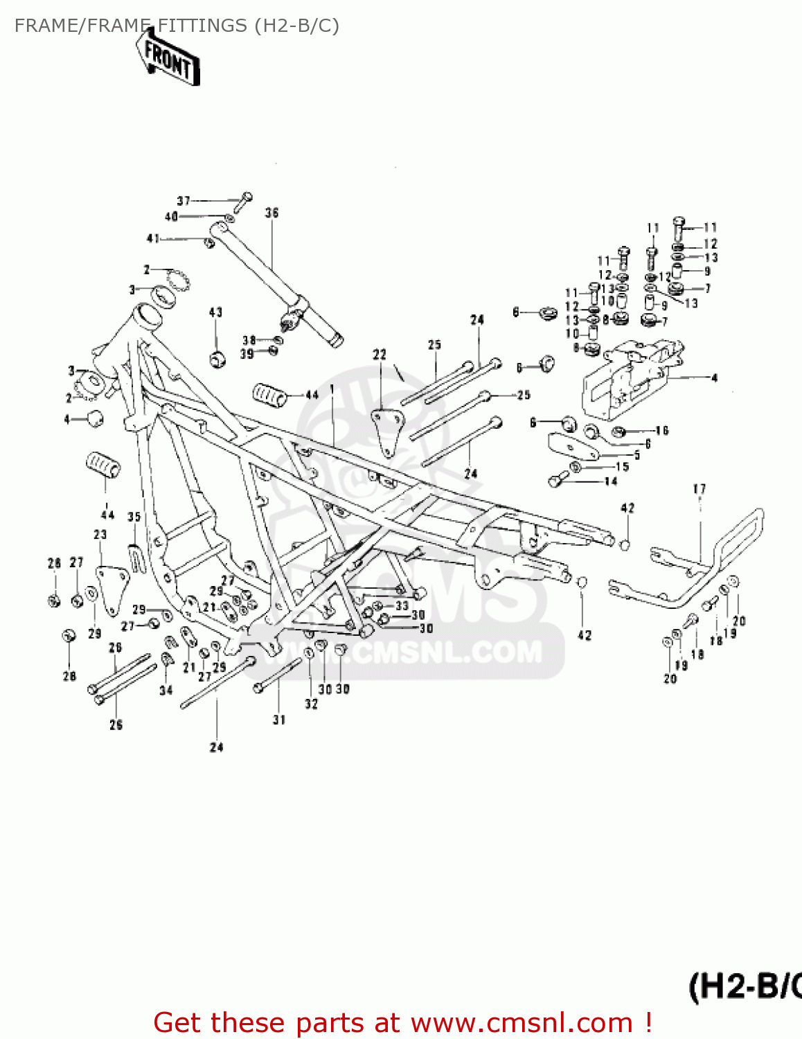 H2 Frame Kawasaki H2 MACH IV 1972 CANADA FRAME/FRAME FITTINGS (H2-B/C) - buy ...