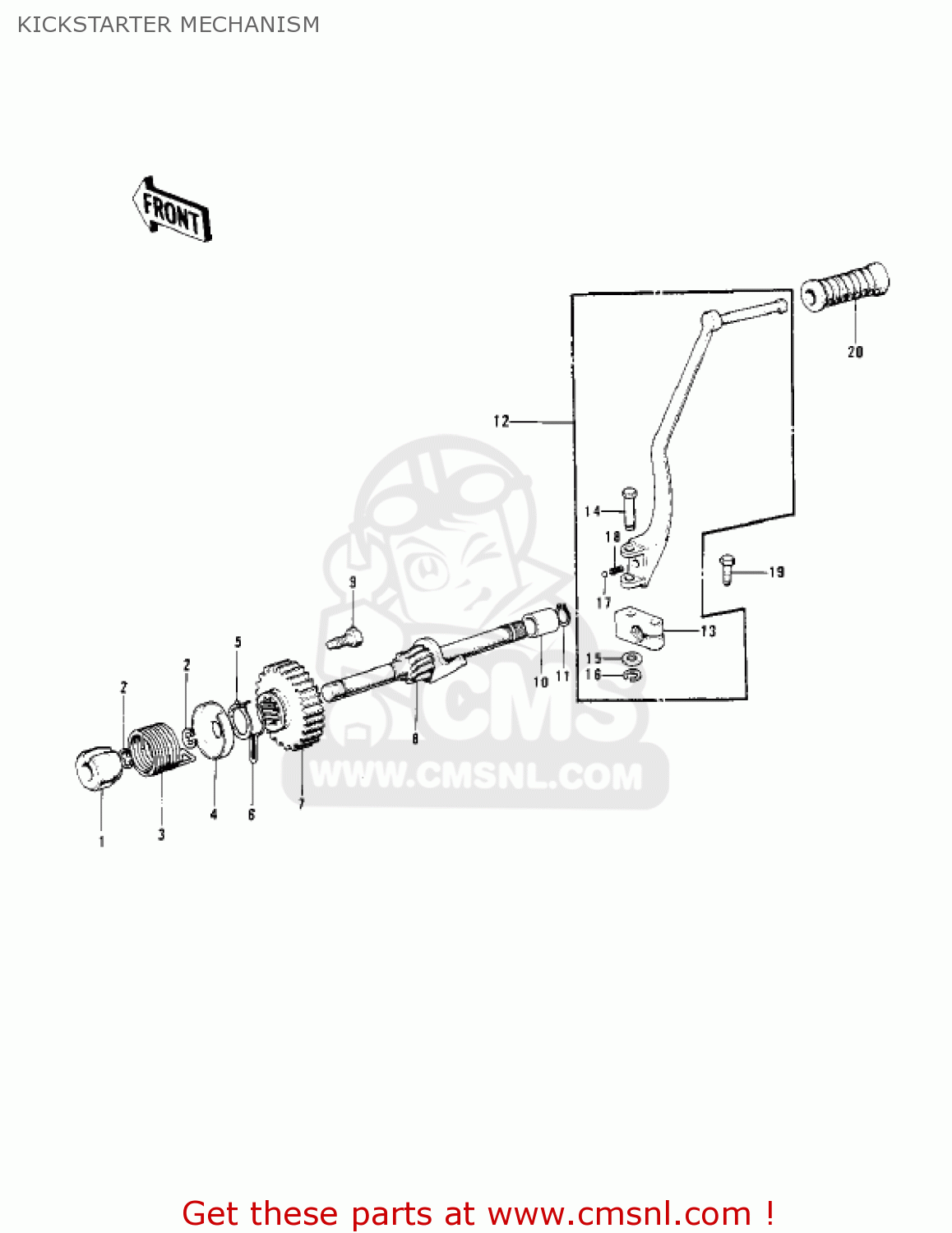 KICKSTARTER MECHANISM H2 MACH IV 1972 CANADA