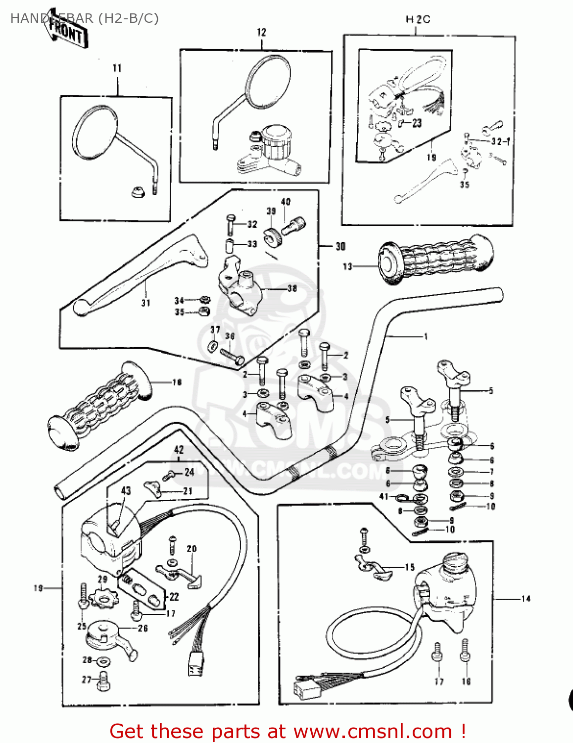 HANDLEBAR (H2-B/C) H2 MACH IV 1972 CANADA