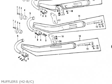 MUFFLERS (H2-B/C) - H2 MACH IV 1972 CANADA