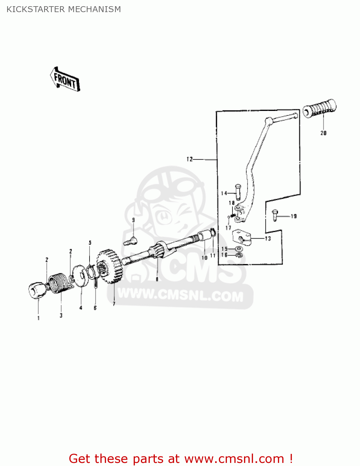 KICKSTARTER MECHANISM H2A MACH IV 1973 CANADA