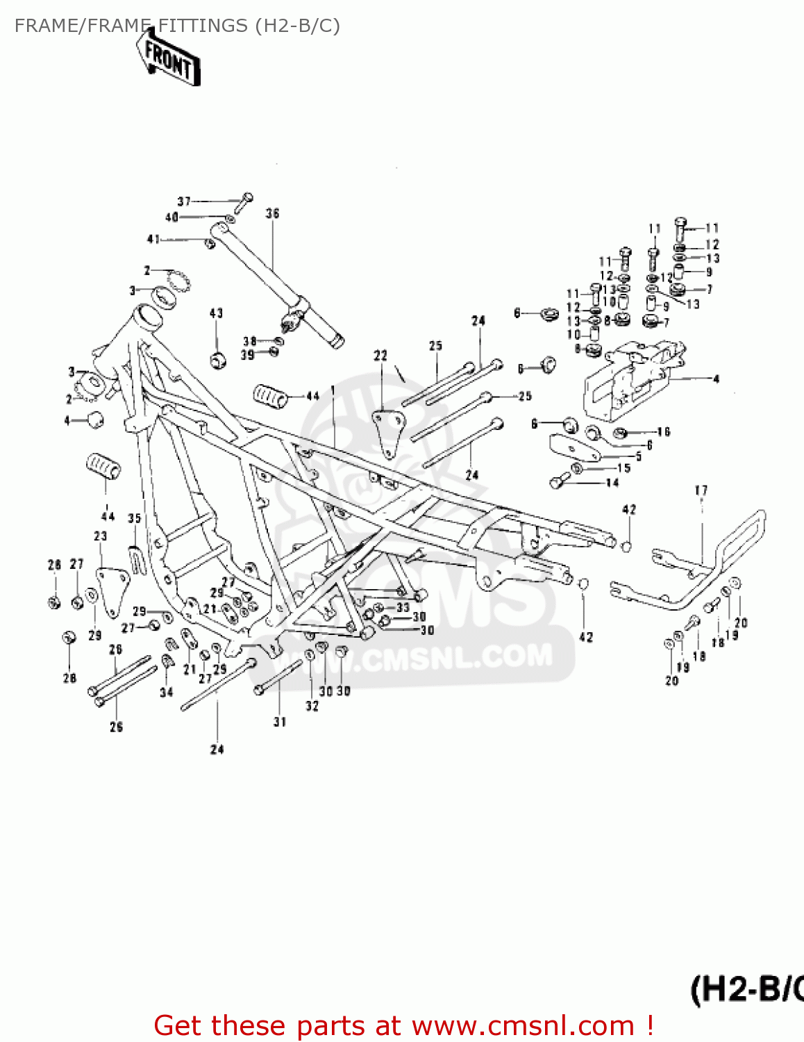 FRAME/FRAME FITTINGS (H2-B/C) H2C MACH IV 1975 CANADA
