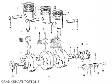 CRANKSHAFT/PISTONS - H2C MACH IV 1975 CANADA