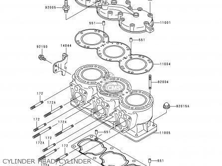 CYLINDER HEAD/CYLINDER - JH1100-A1 JETSKI1100ZXI 1996 EUROPE FR AL AS