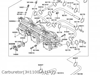 Kawasaki JH1100-A2 JETSKI1100 ZXI 1997 USA parts lists and schematics