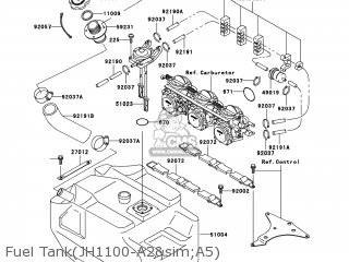 Kawasaki JH1100-A2 JETSKI1100 ZXI 1997 USA parts lists and schematics