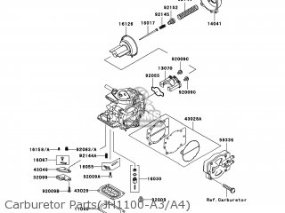Kawasaki JH1100-A4 JETSKI1100 ZXI 1999 USA parts lists and
