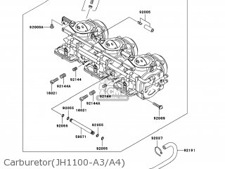 Kawasaki JH1100-A4 JETSKI1100 ZXI 1999 USA parts lists and