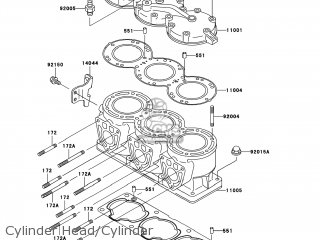 Kawasaki JH1100-A6 JETSKI1100 ZXI 2001 USA parts lists and