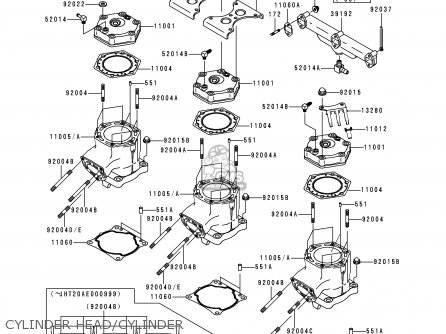 CYLINDER HEAD/CYLINDER - JH1200-A1 JETSKI ULTRA1500 1999 EUROPE FR AS