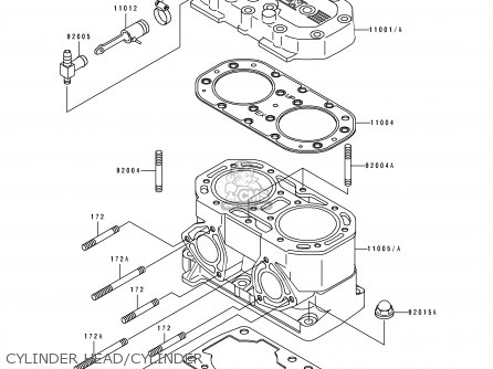 CYLINDER HEAD/CYLINDER - JH750-A3 JETSKISS 1994 USA CANADA