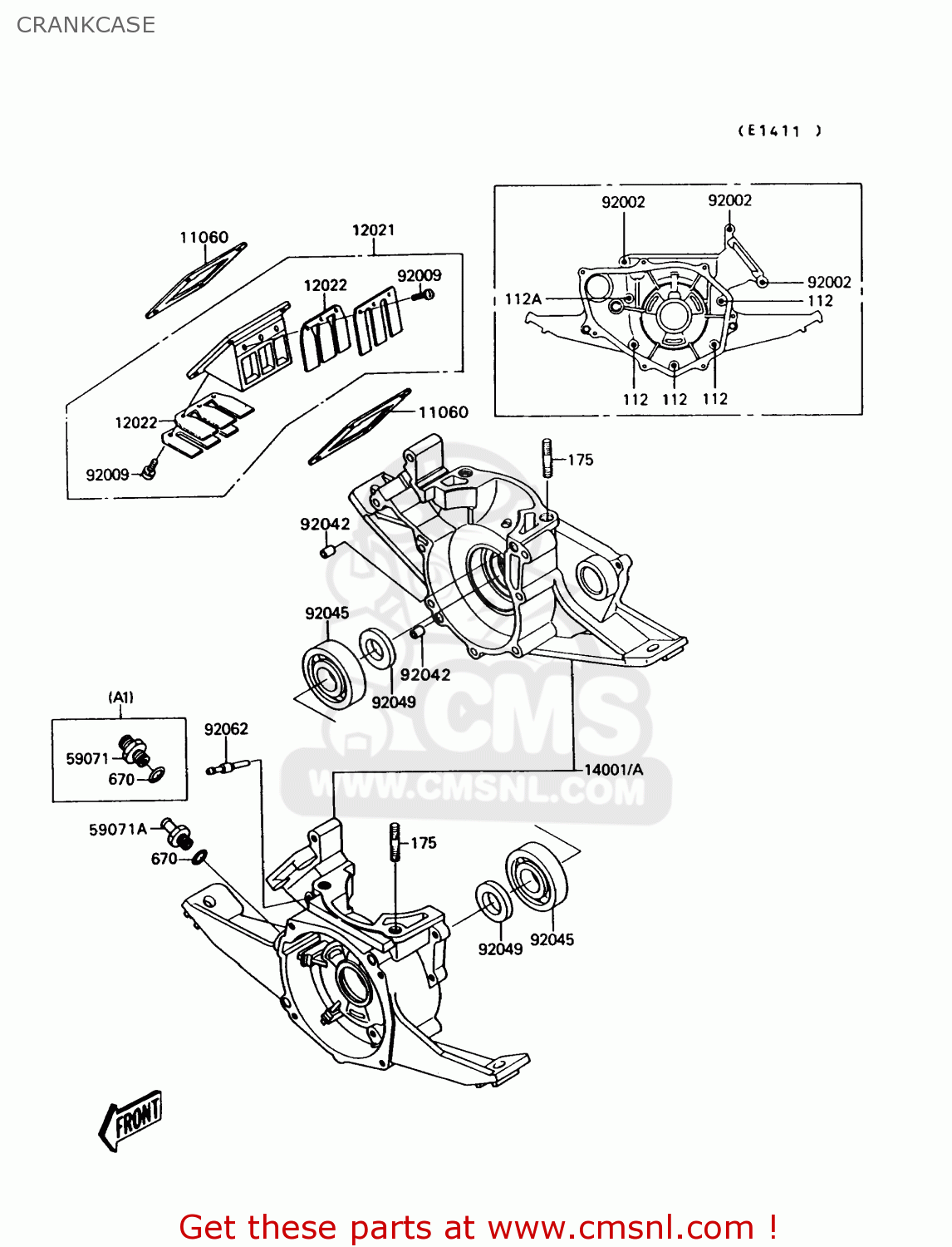 Kawasaki JS300A1 JETSKI300SX 1987 USA CRANKCASE buy original