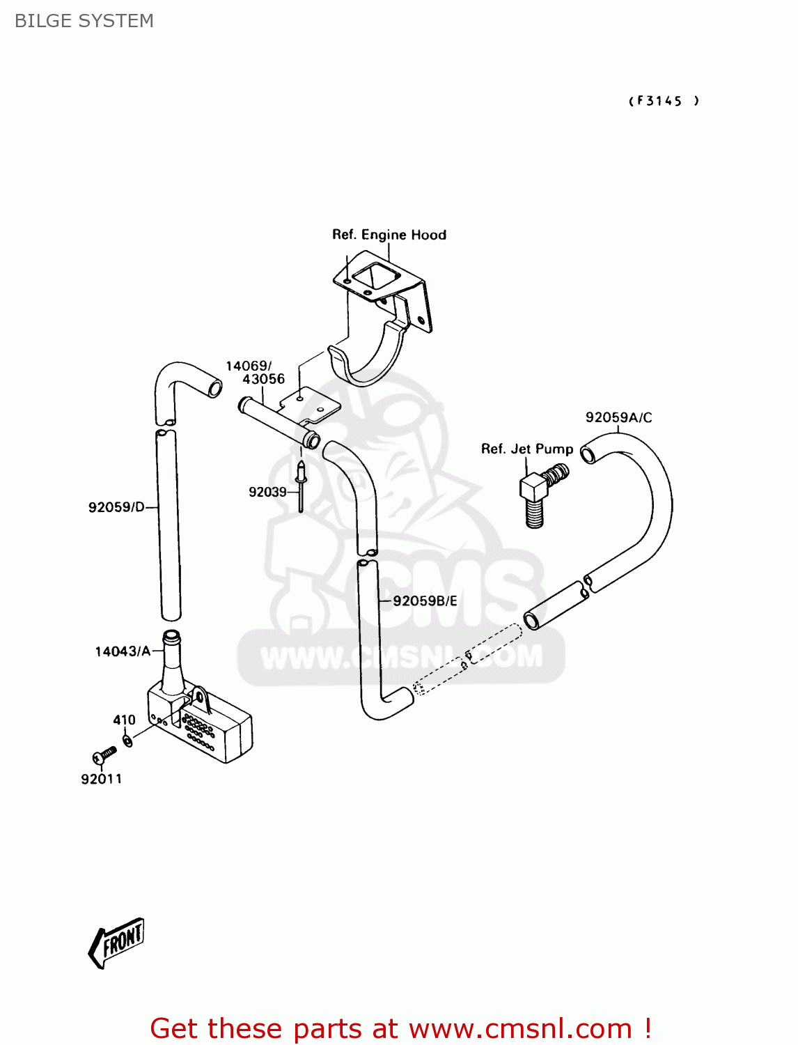 Kawasaki JS300A2 JETSKI300SX 1988 USA BILGE SYSTEM buy original