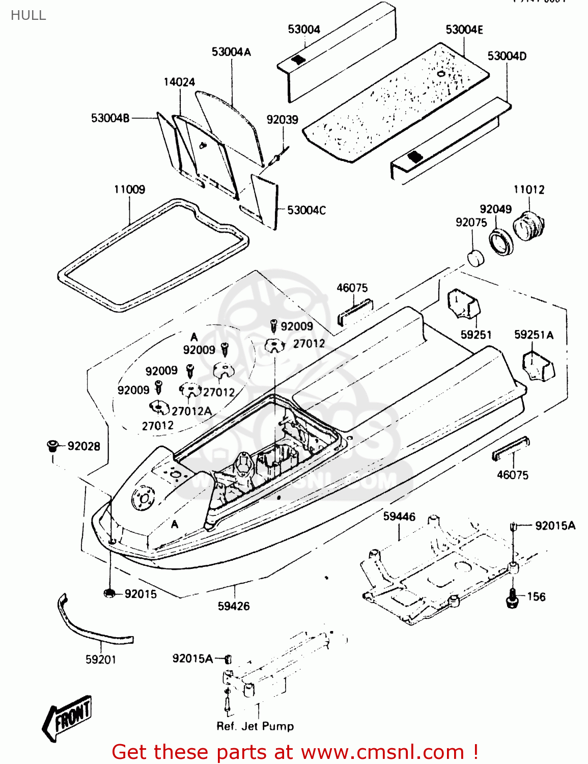 Kawasaki JS300B1 300) 1986 FRANCE AL HULL buy original HULL spares