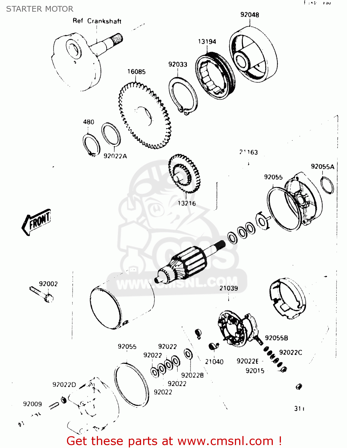 Kawasaki JS300B1 300) 1986 FRANCE AL STARTER MOTOR buy original