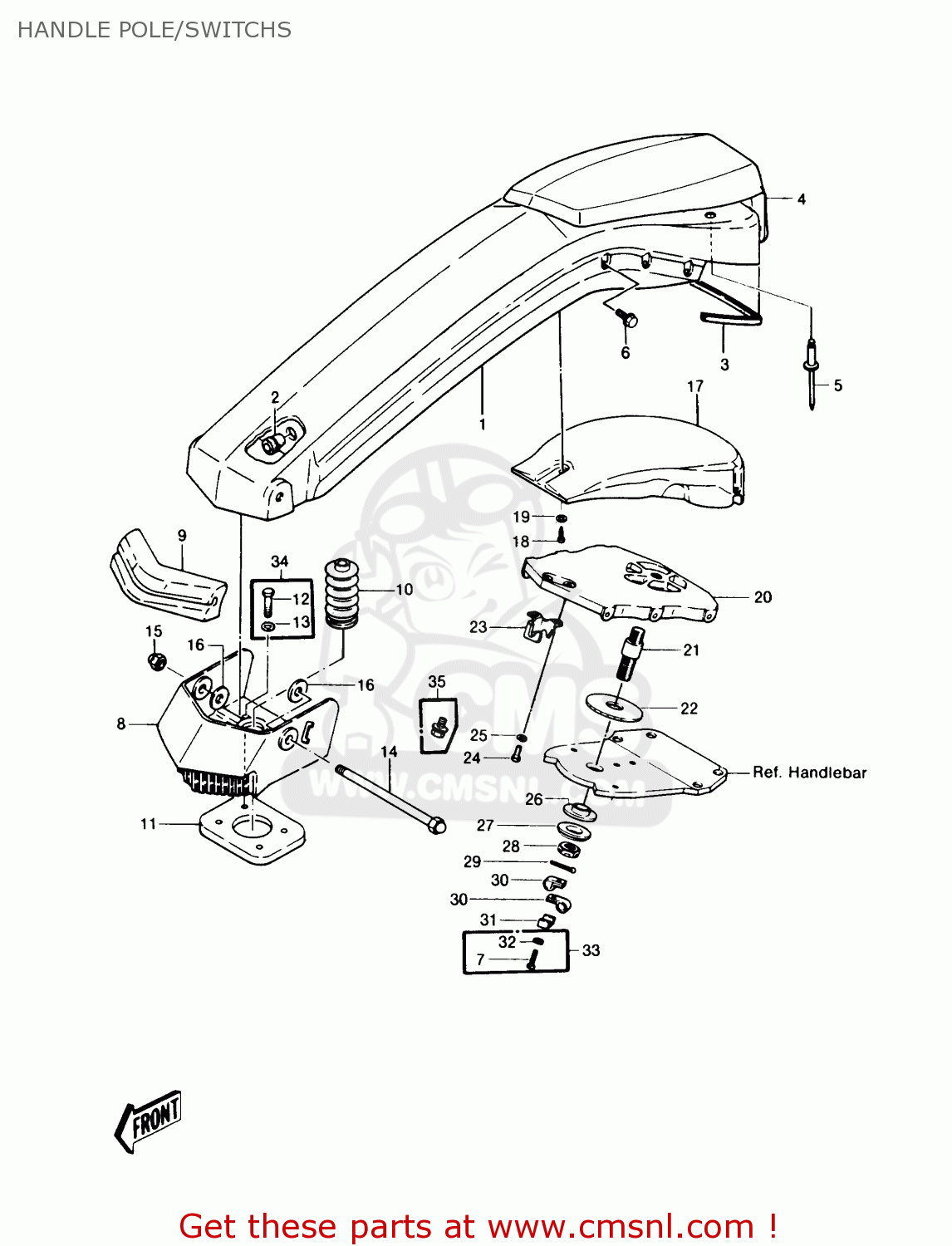 Kawasaki JS440-A12 JETSKI440 1988 USA HANDLE POLE/SWITCHS - buy ...