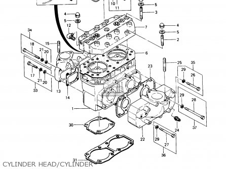 CYLINDER HEAD/CYLINDER - JS440-A13 JETSKI440 1989 USA