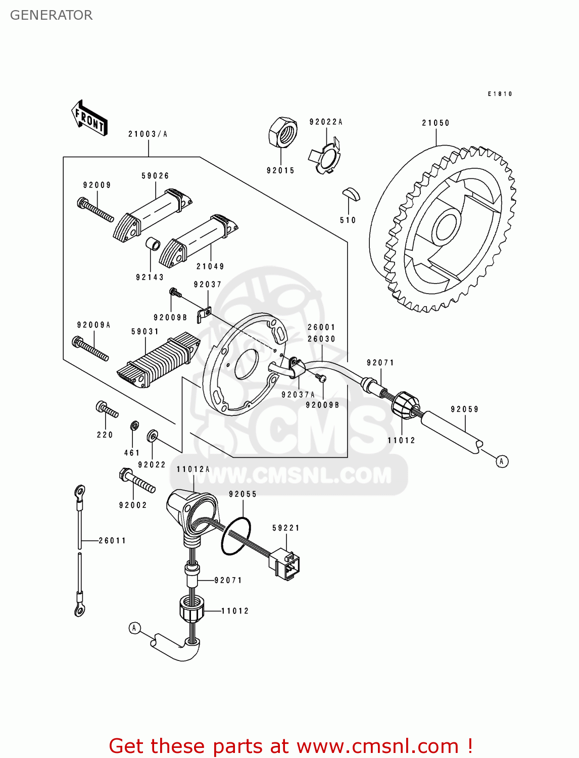 Kawasaki JS440A15 JETSKI440 1991 UNITED KINGDOM FR AL GENERATOR buy