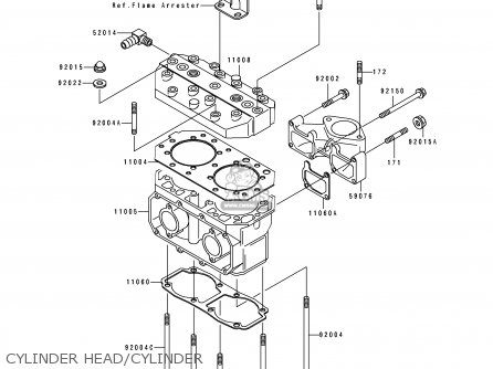 CYLINDER HEAD/CYLINDER - JS440-A16 JETSKI440 1992 USA