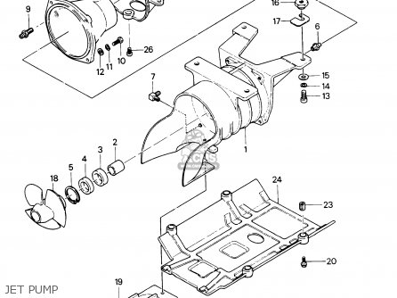 Kawasaki JS440-A13 JETSKI440 1989 USA parts lists and schematics