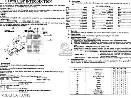 Kawasaki JS550-A6 JETSKI550 1987 UNITED KINGDOM FR AL IT parts lists ...