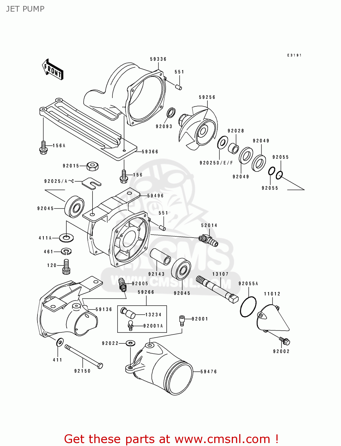 Kawasaki JS550C1 JETSKI550SX 1991 USA CANADA JET PUMP buy original