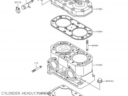 CYLINDER HEAD/CYLINDER - JS650-B3 JETSKI650SX 1993 USA CANADA