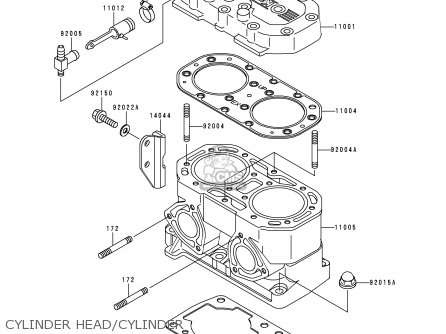 CYLINDER HEAD/CYLINDER - JS750-C2 JETSKI750SXIPRO 1999 USA CANADA