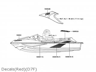 Kawasaki JT1200-D7F JETSKI STX-12F 2007 USA parts lists and