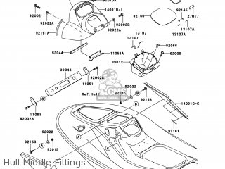 Kawasaki JT1200-D7F JETSKI STX-12F 2007 USA parts lists and