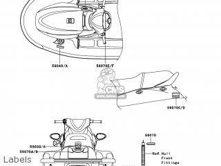 Kawasaki JT1200-D7F JETSKI STX-12F 2007 USA parts lists and