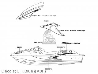 Kawasaki JT1500-A8F JETSKI STX-15F 2008 USA parts lists and schematics