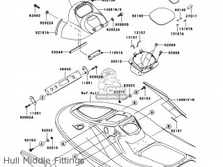 Kawasaki JT1500-A6F JET SKI STX-15F 2006 USA parts lists and