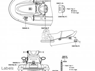Kawasaki JT1500-A6F JET SKI STX-15F 2006 USA parts lists and