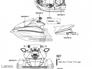 Kawasaki JT1500-EAF JETSKI ULTRA 260X 2010 USA parts lists