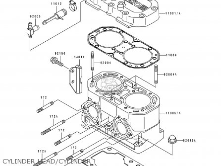 CYLINDER HEAD/CYLINDER - JT750-B1 JETSKI 1995 FRANCE AL / STS