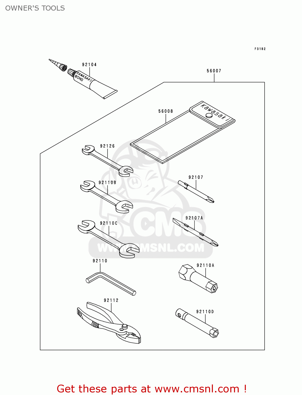 Kawasaki JT750B2 JETSKI 1996 USA CANADA / STS OWNER'S TOOLS buy