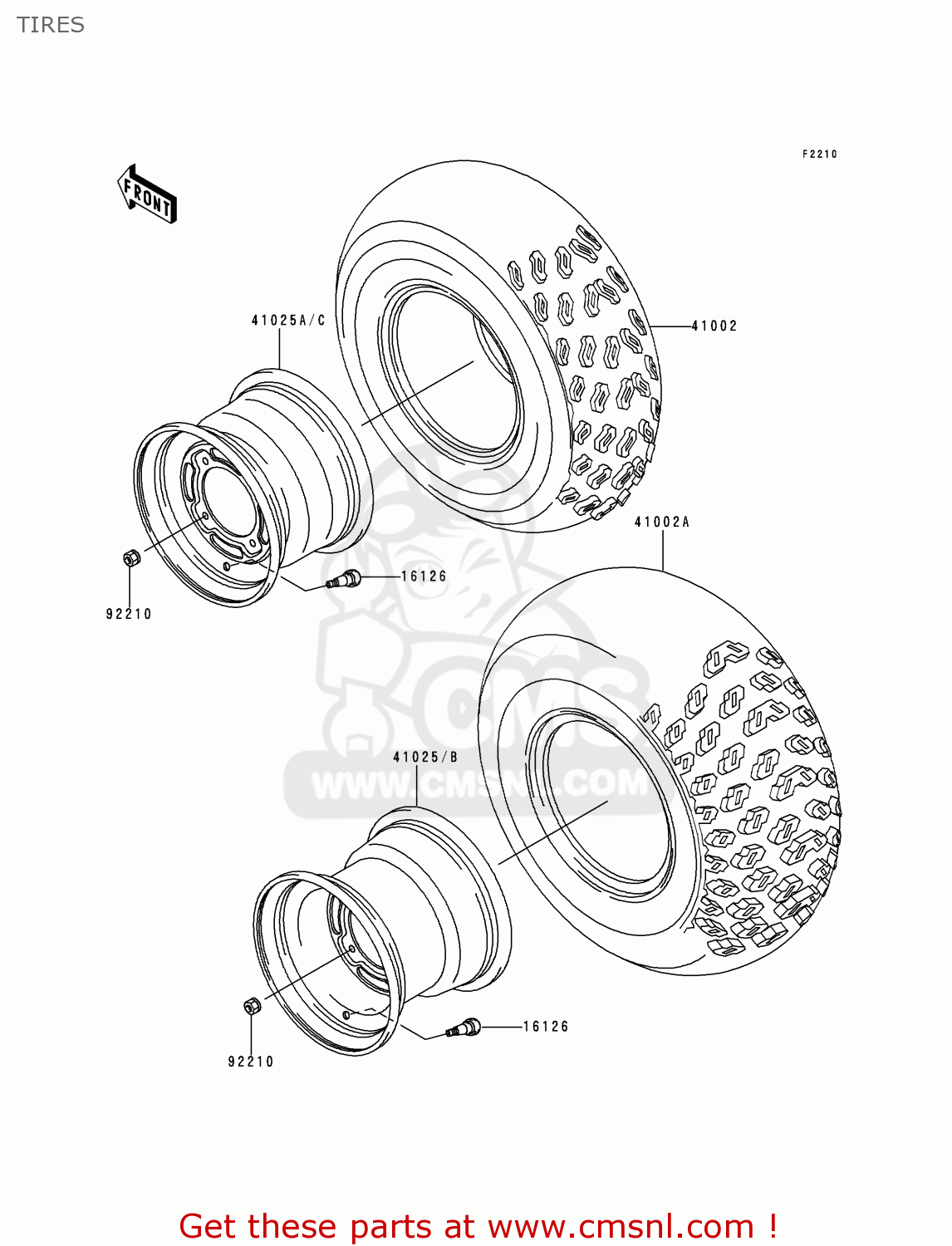 Front & Rear Brake Wheel Cylinders W/Shoes For Kawasaki KAF300 - Foto 9