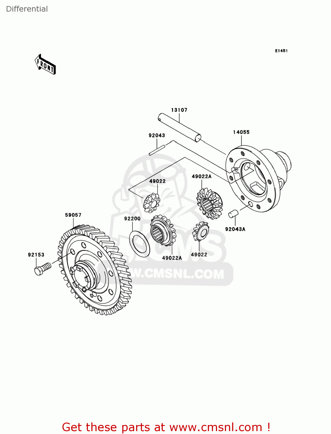 Kawasaki KAF400AAF MULE610 2010 USA / 4X4 Differential buy original