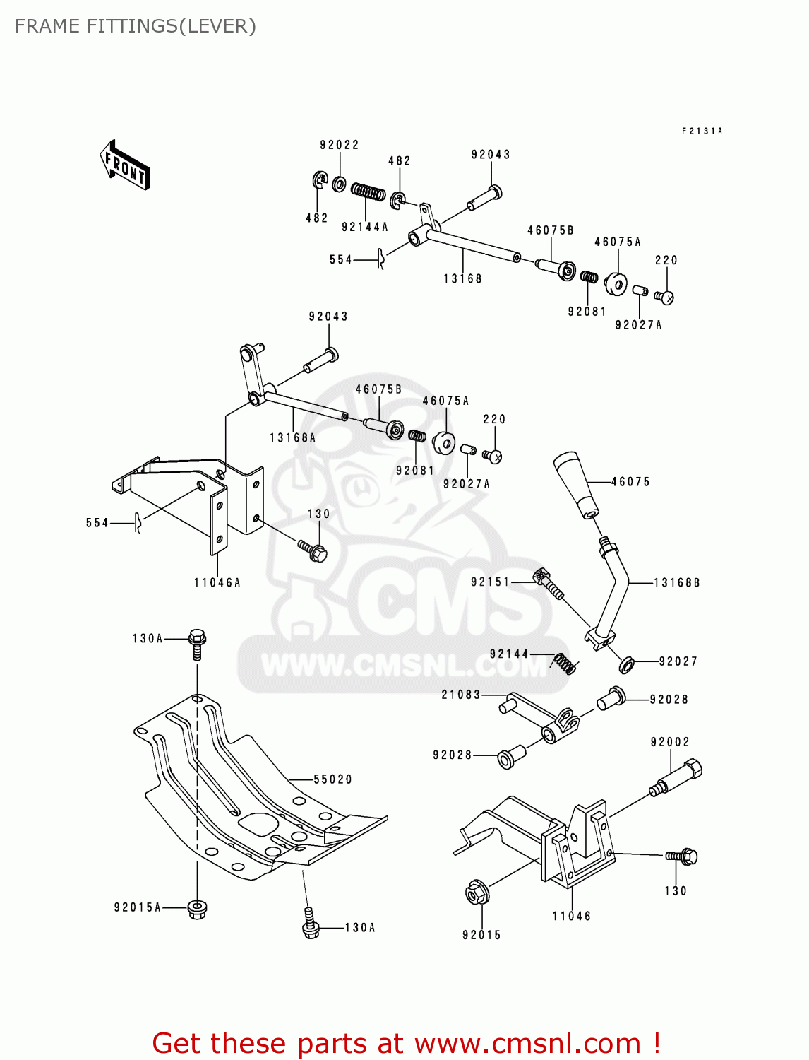 Kawasaki KAF620-A2 MULE2510 1996 EUROPE FRAME FITTINGS(LEVER) - buy ...