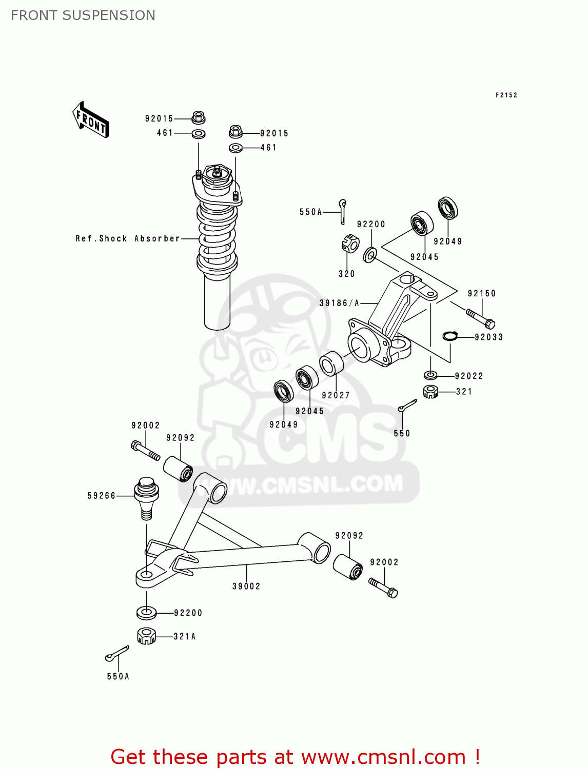 Kawasaki KAF620-A4 MULE2510 1998 EUROPE FRONT SUSPENSION - buy original ...