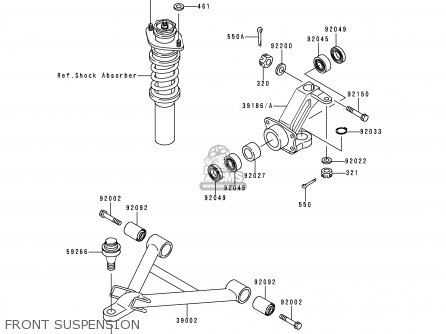 Kawasaki KAF620-B1 MULE2520 1993 USA, CANADA parts lists and schematics