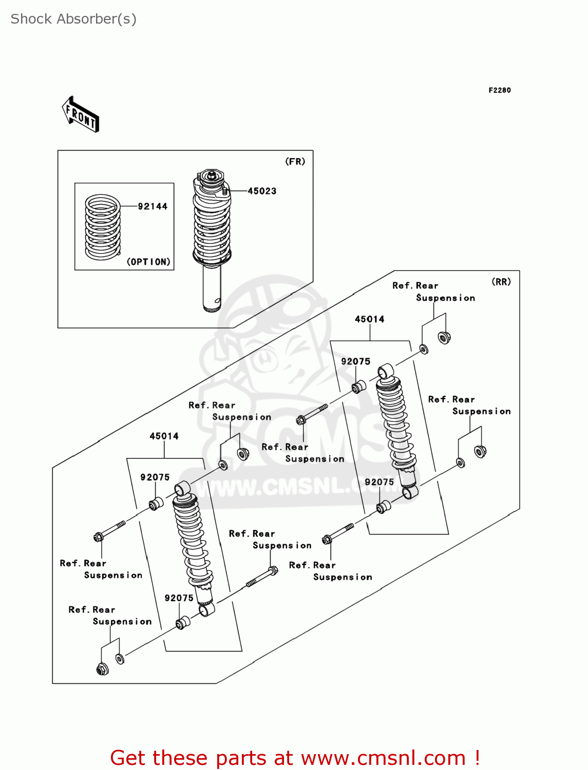 Kawasaki KAF950G9F MULE4010 2009 USA / TRANS4X4 DIESEL Shock Absorber